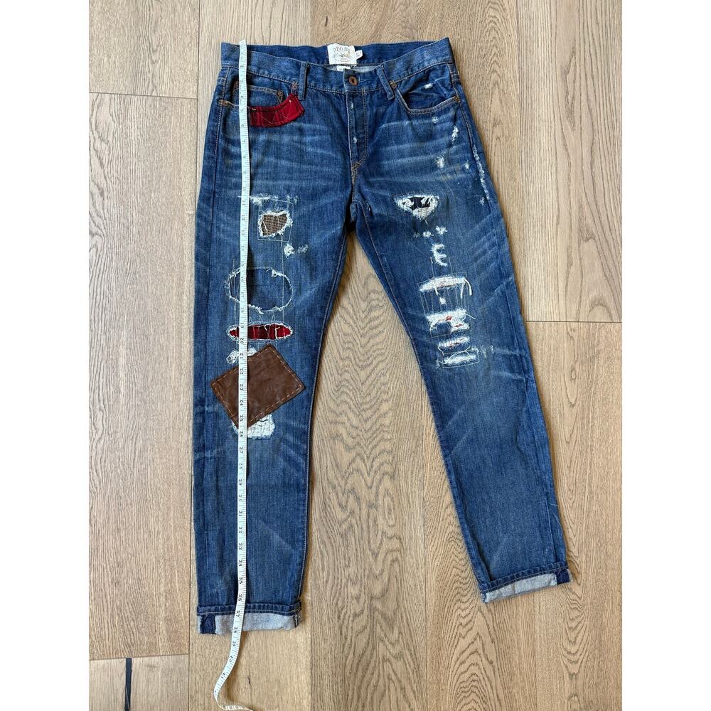 Rugby Ralph Lauren Patchwork Distressed Jeans Women's 27 Blue Denim